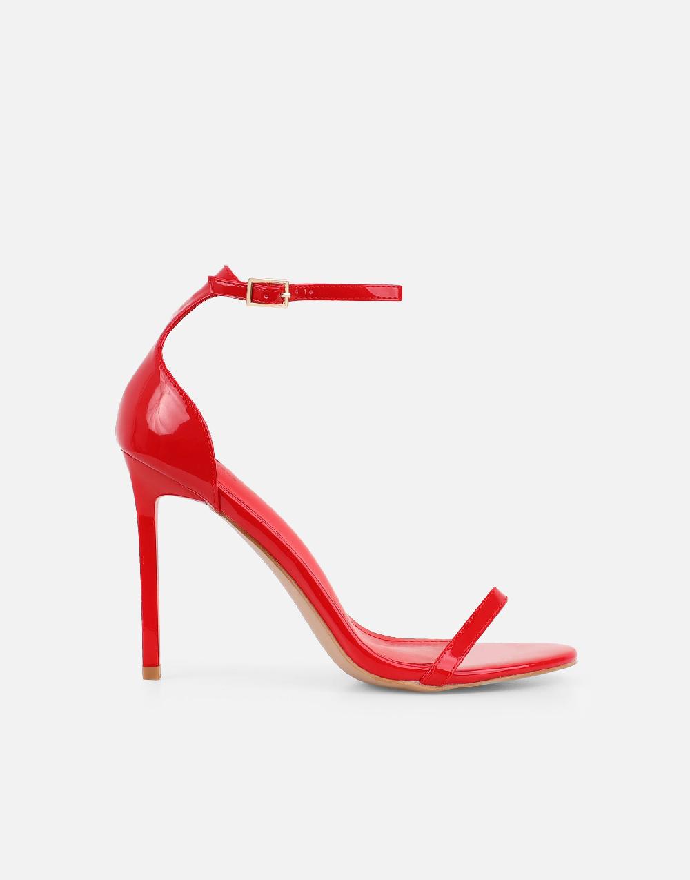 Simmi Red Patent Barely There Heeled Sandals