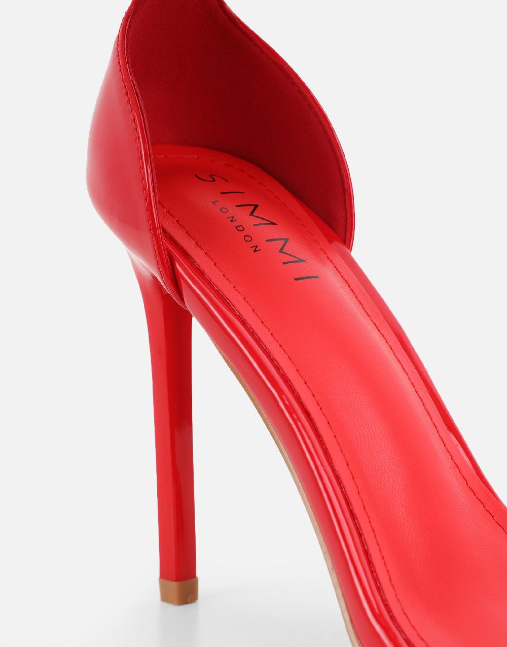 Simmi Red Patent Barely There Heeled Sandals