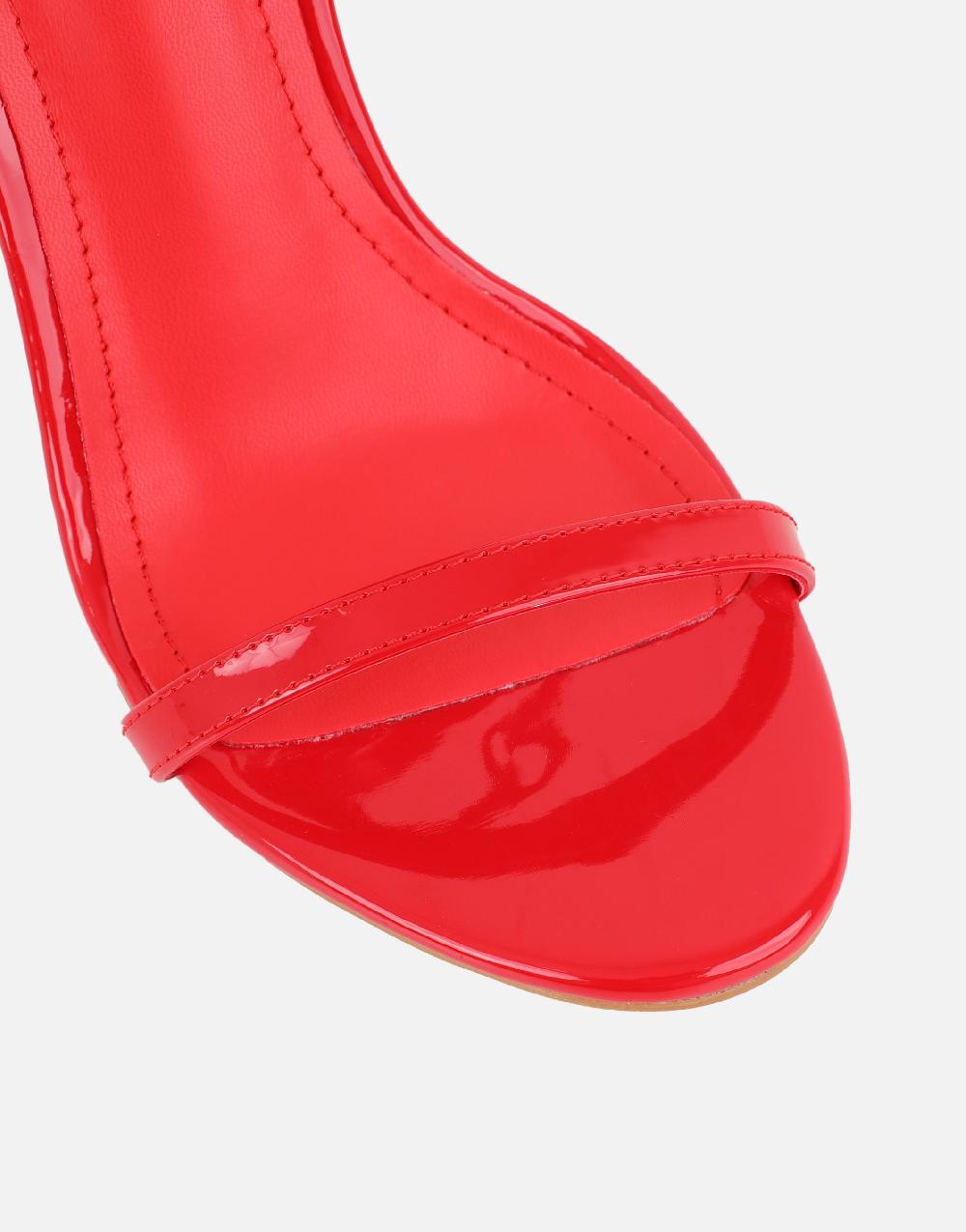 Simmi Red Patent Barely There Heeled Sandals