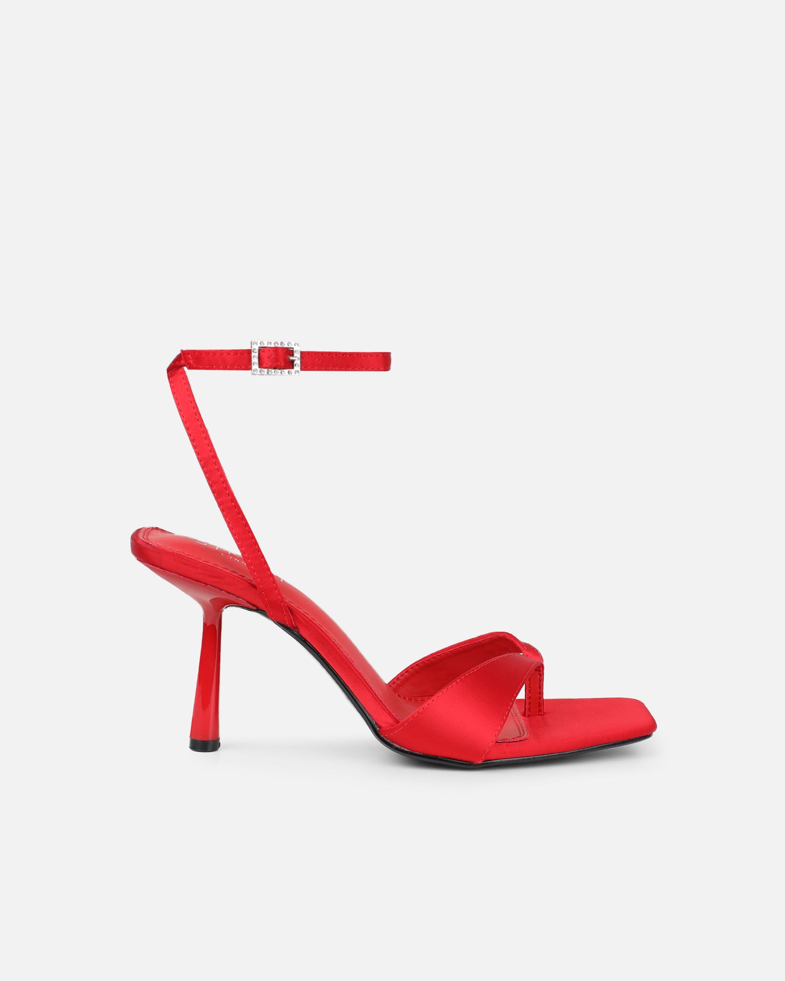 Simmi Red Satin Heeled Sandals
