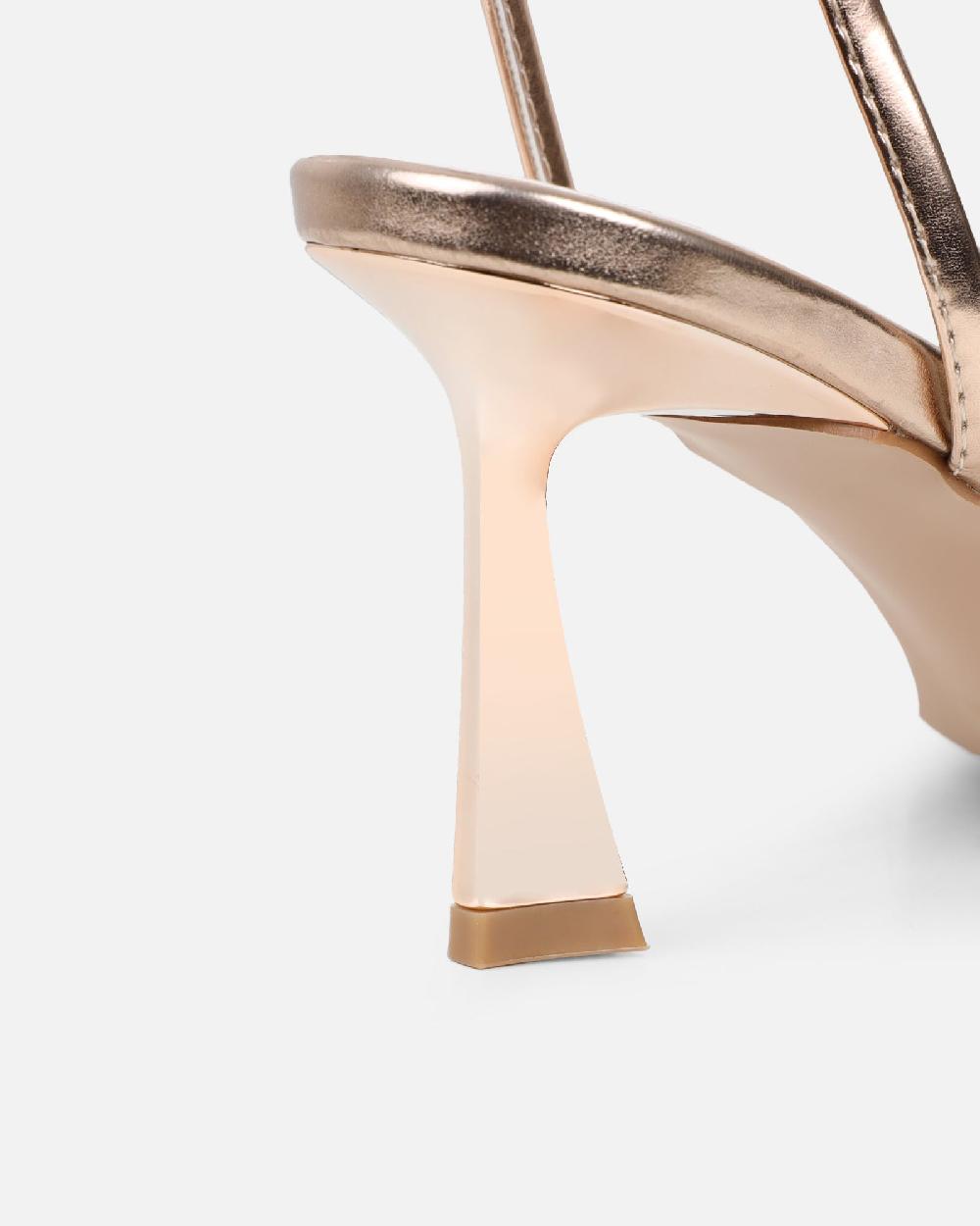 Simmi Rose Gold Metallic Heeled Sandals