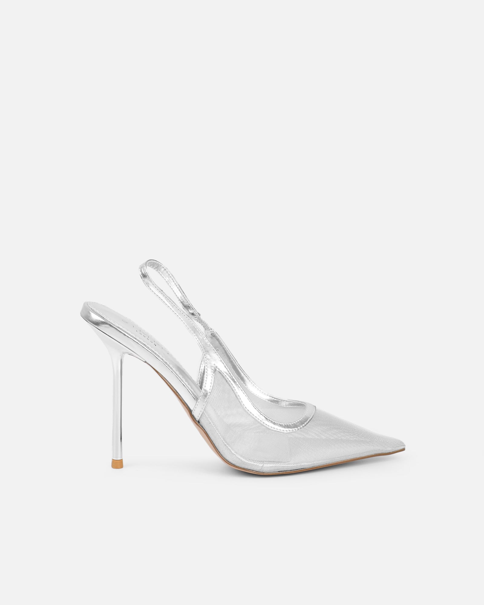 Simmi Silver Mesh Slingback Courts
