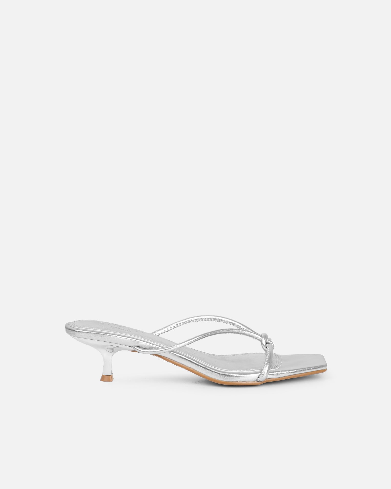 Simmi Silver Metallic Knotted Mules