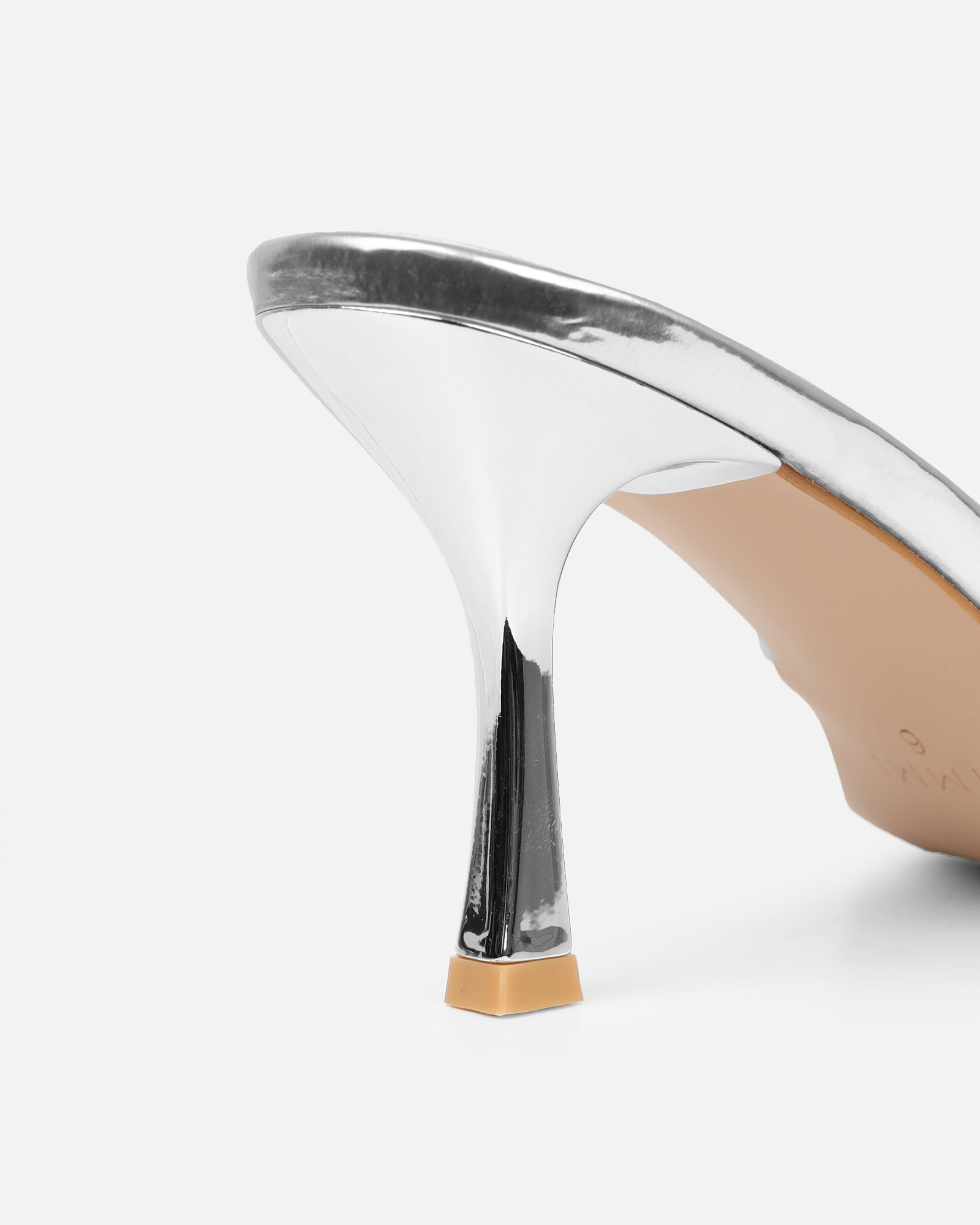 Simmi Silver Mirror Mid Heeled Sandals