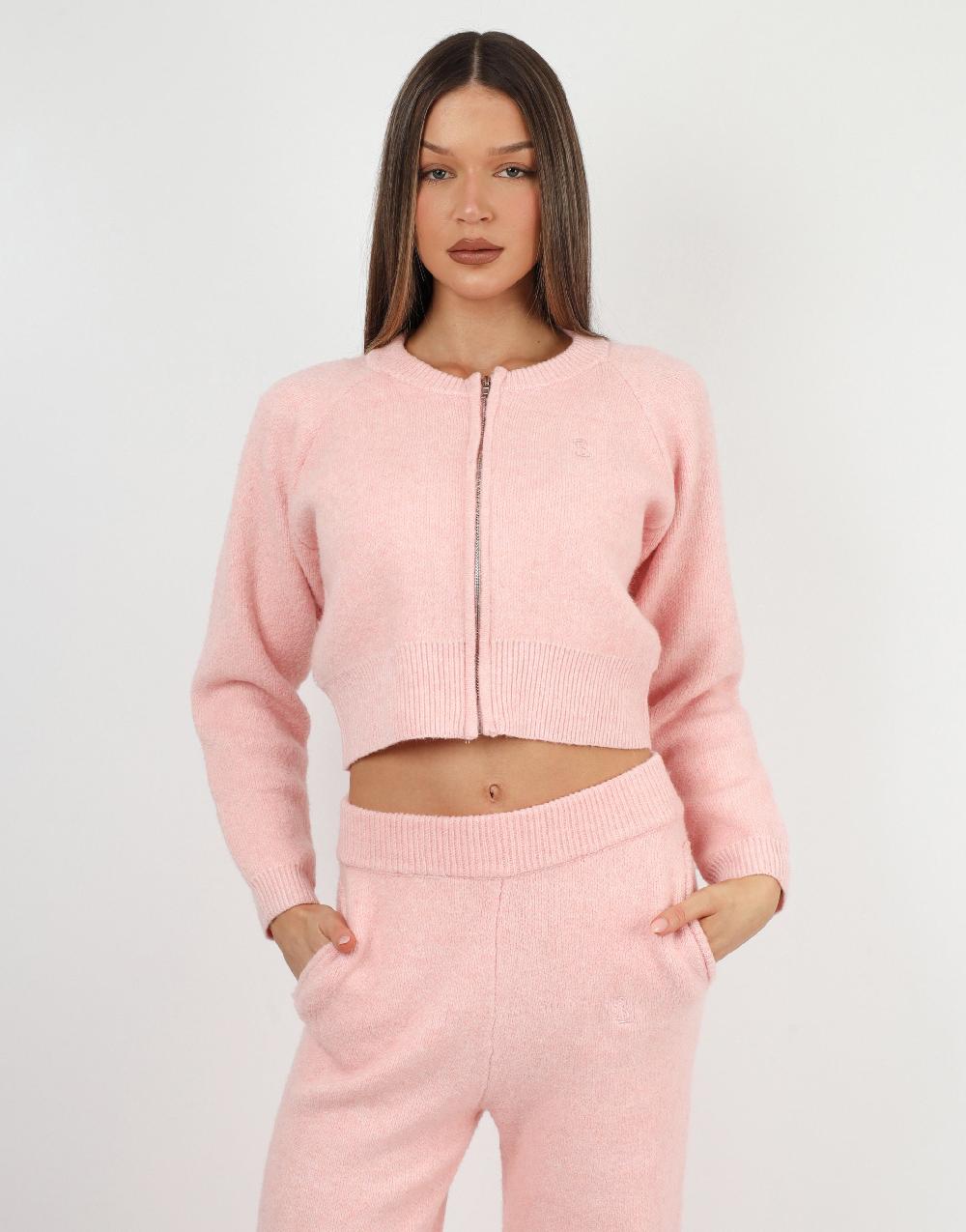 simmi Simmi Studios Bomber Knit Jacket In Pink