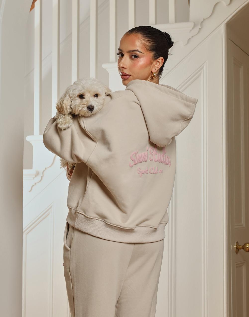 simmi Simmi Studios Bubble Print Hoodie In Beige