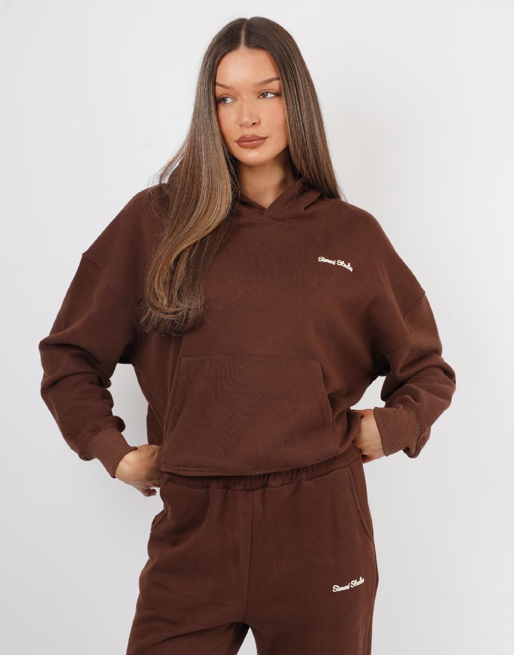 Simmi Simmi Studios Bubble Print Hoodie In Brown
