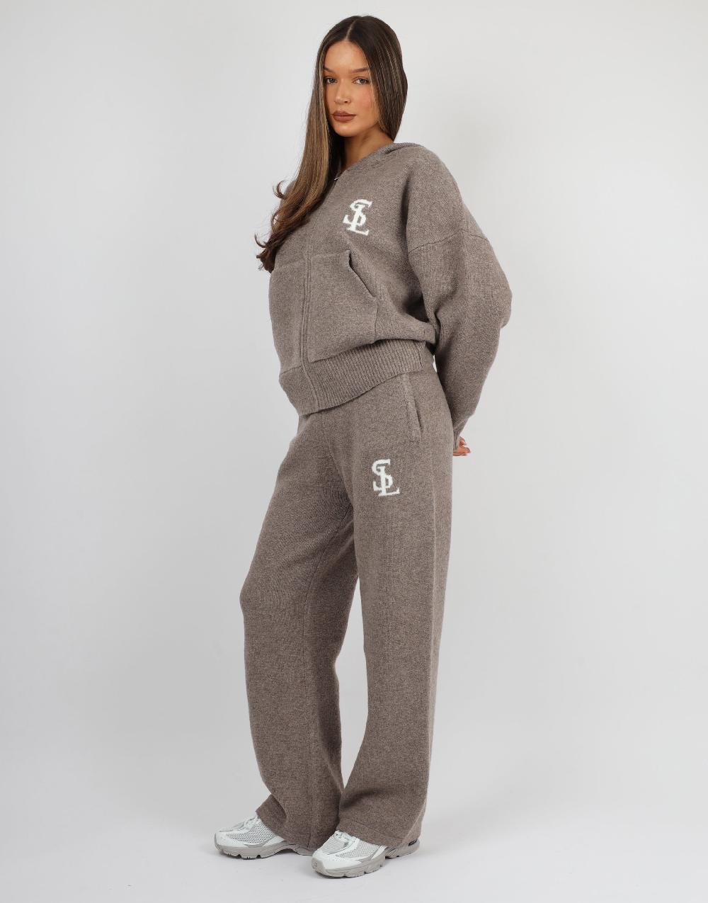 Simmi Simmi Studios Chunky Knit Hoodie In Mocha