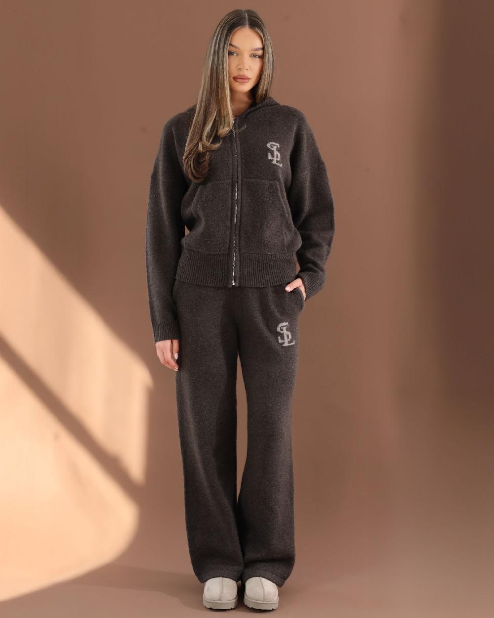 simmi Simmi Studios Chunky Knit Trousers In Teddy