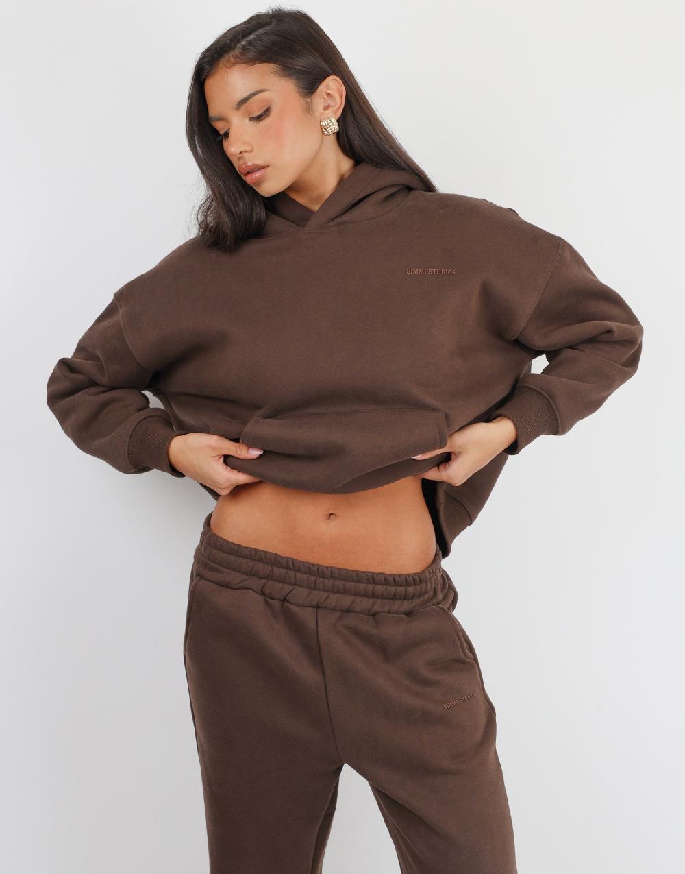 Simmi Simmi Studios Essentials Hoodie In Brown