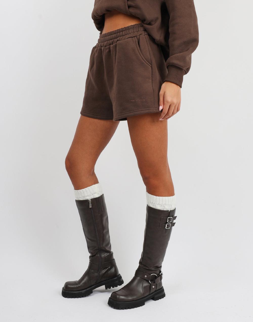 Simmi Simmi Studios Essentials Shorts In Brown