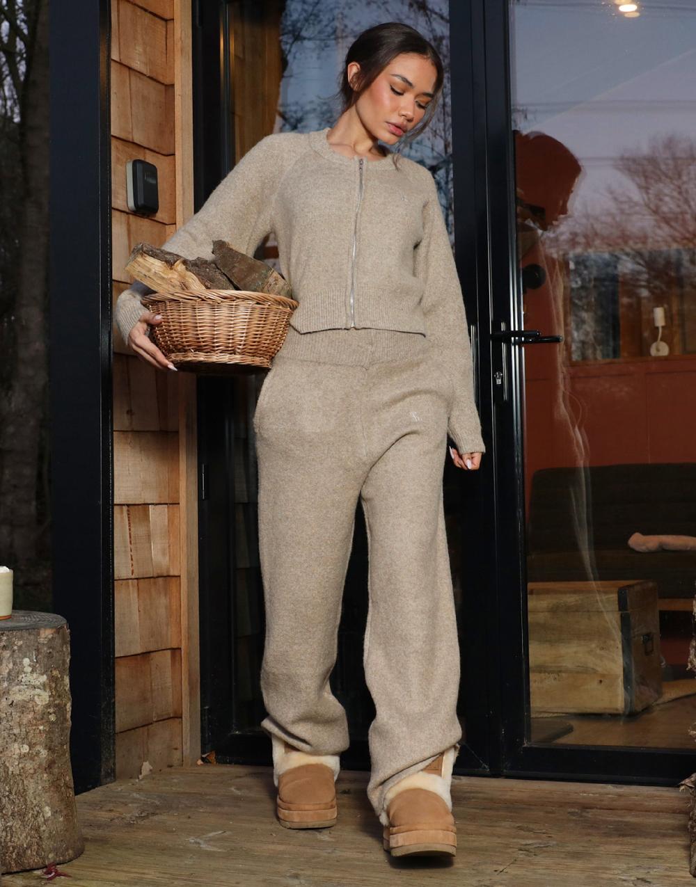 simmi Simmi Studios Knitted Trousers In Oatmeal