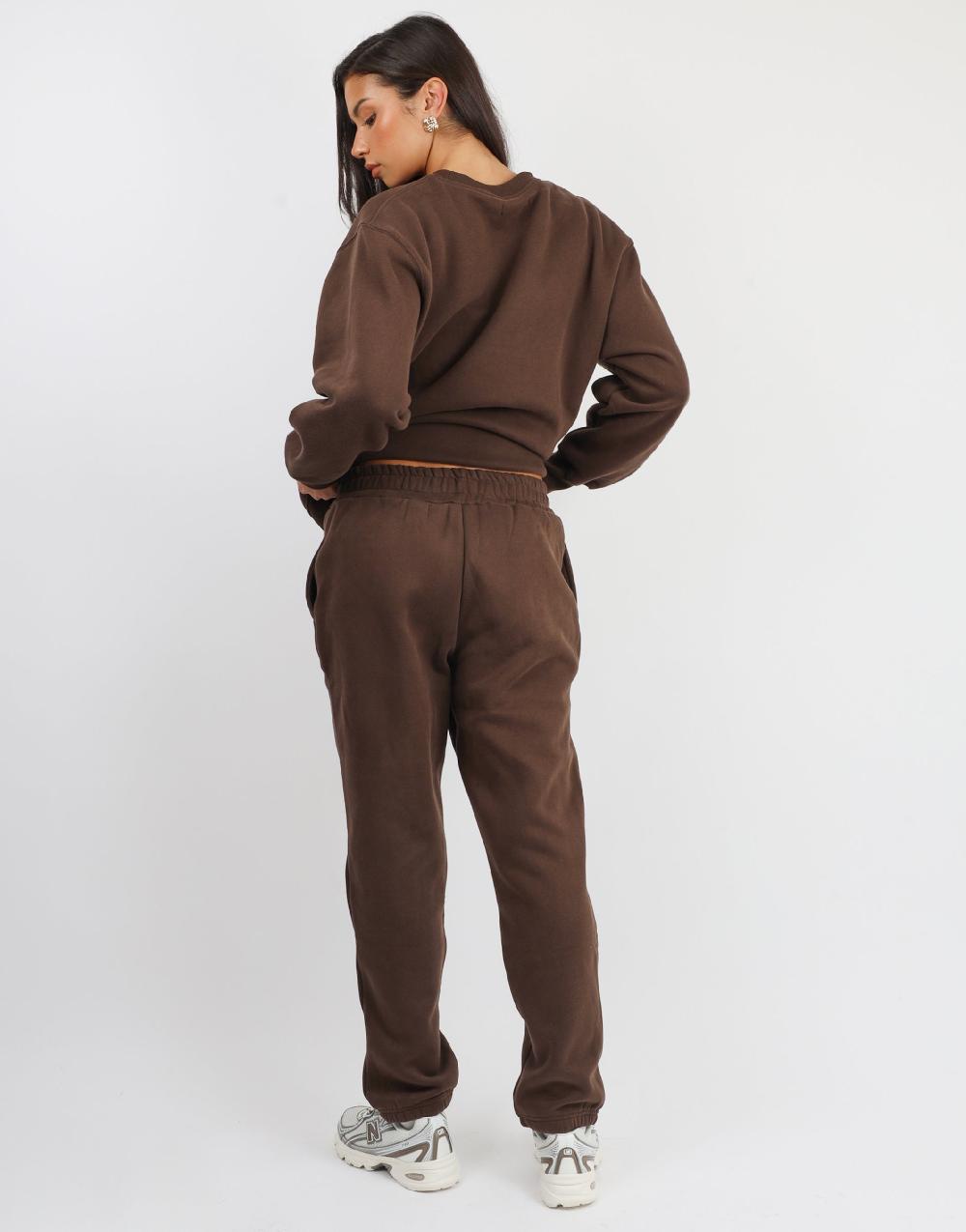 Simmi Simmi Studios Varsity Cuffed Jogger In Brown
