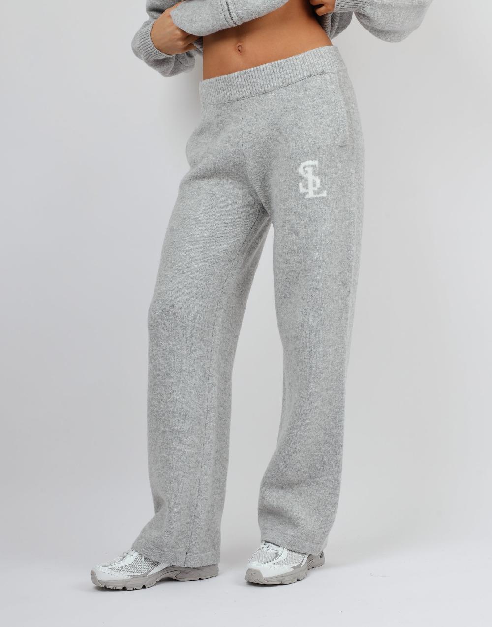 Simmi Simmi Studios Chunky Knit Trousers In Light Grey