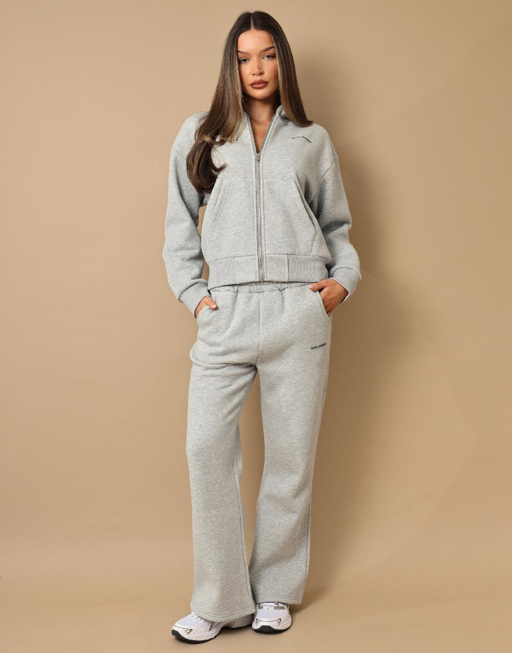 Simmi Simmi Studios Essentials Zip Through Hoodie In Grey Marl