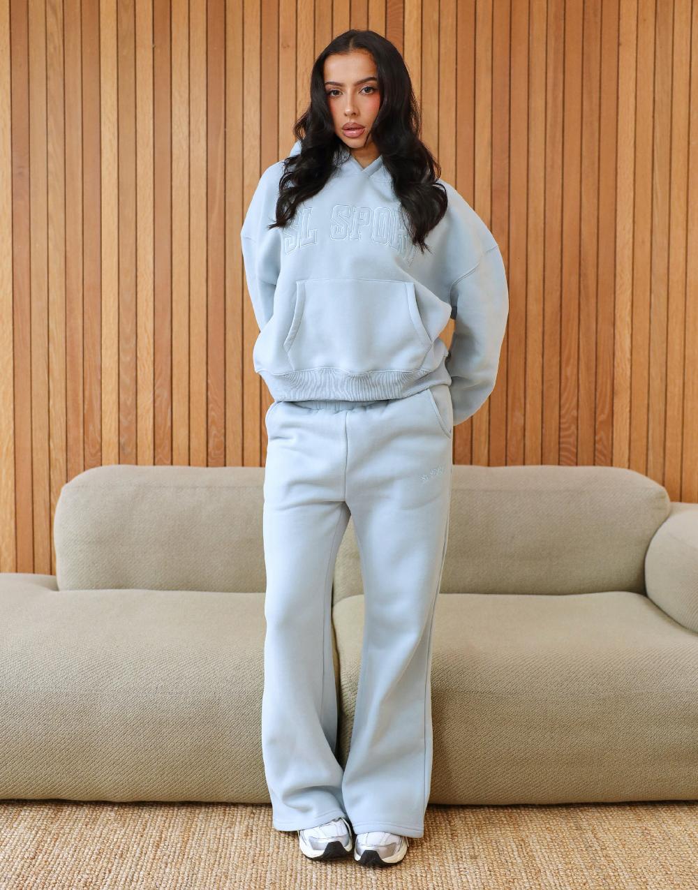 simmi Simmi Studios SL Sport Flared Joggers In Baby Blue