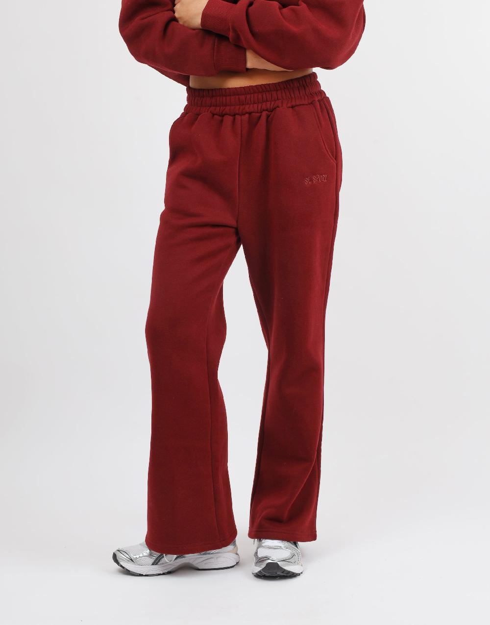 Simmi Simmi Studios SL Sport Flared Joggers In Burgundy