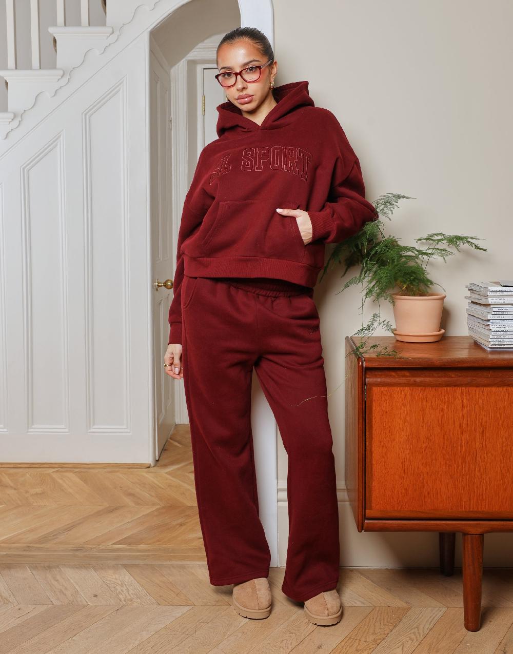 simmi Simmi Studios SL Sport Flared Joggers in Burgundy