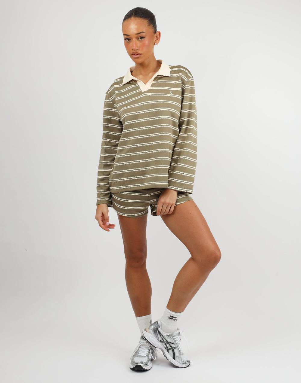 Simmi Simmi Studios Small Stripe Rugby Top In Green