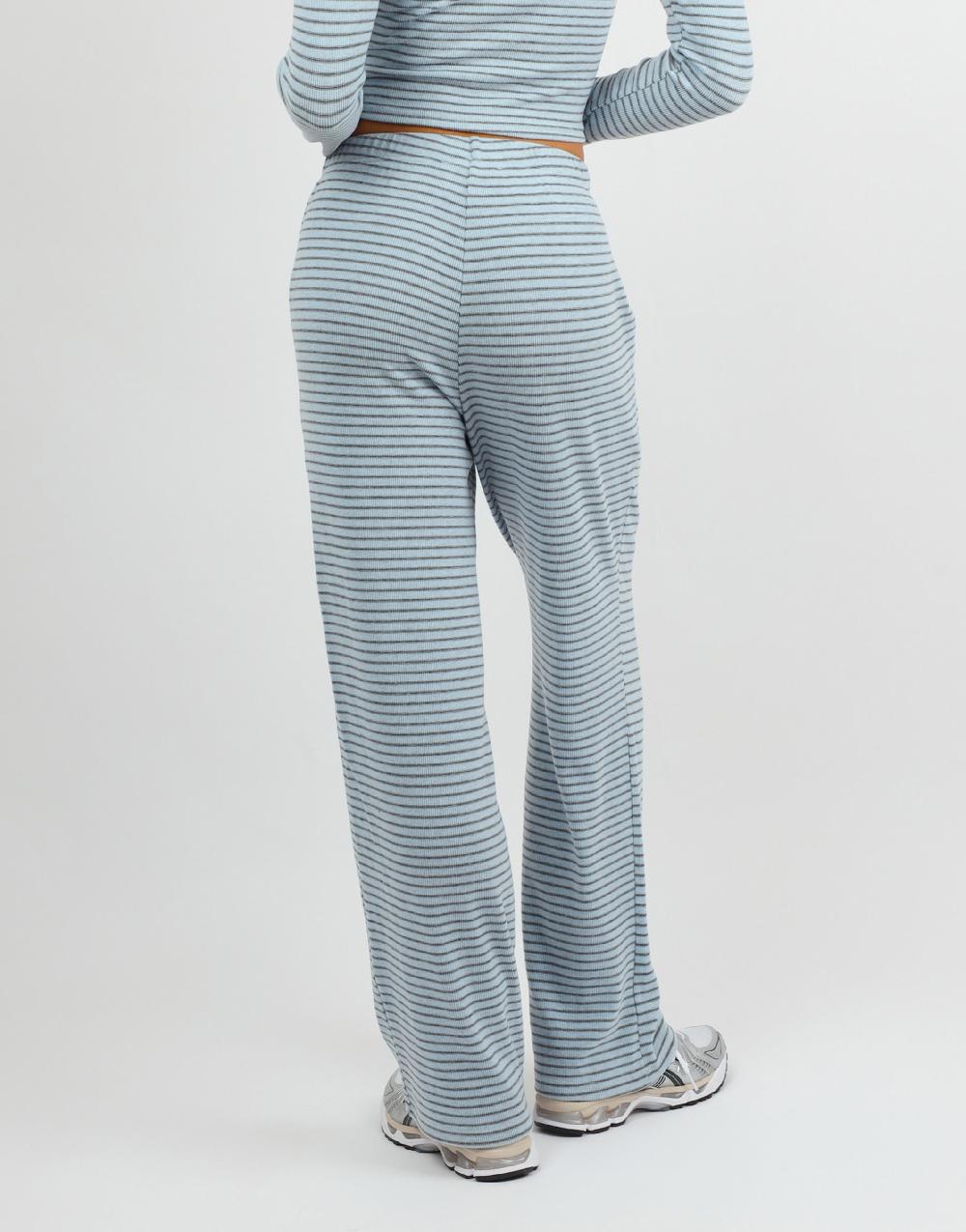 Simmi Simmi Studios Soft Stripe Fine Ribbed Trouser In Blue