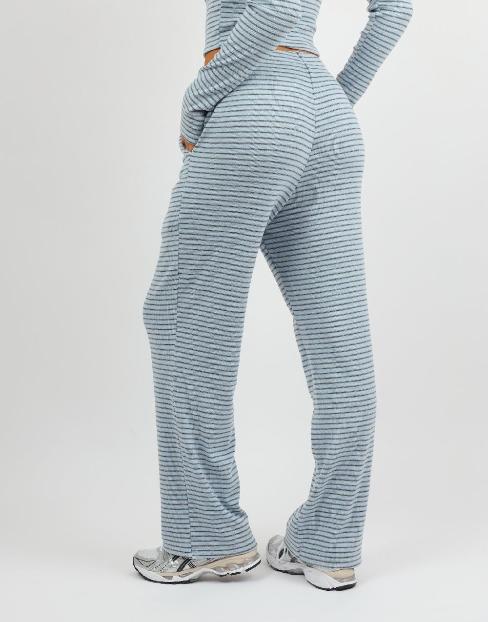 Simmi Simmi Studios Soft Stripe Fine Ribbed Trouser In Blue