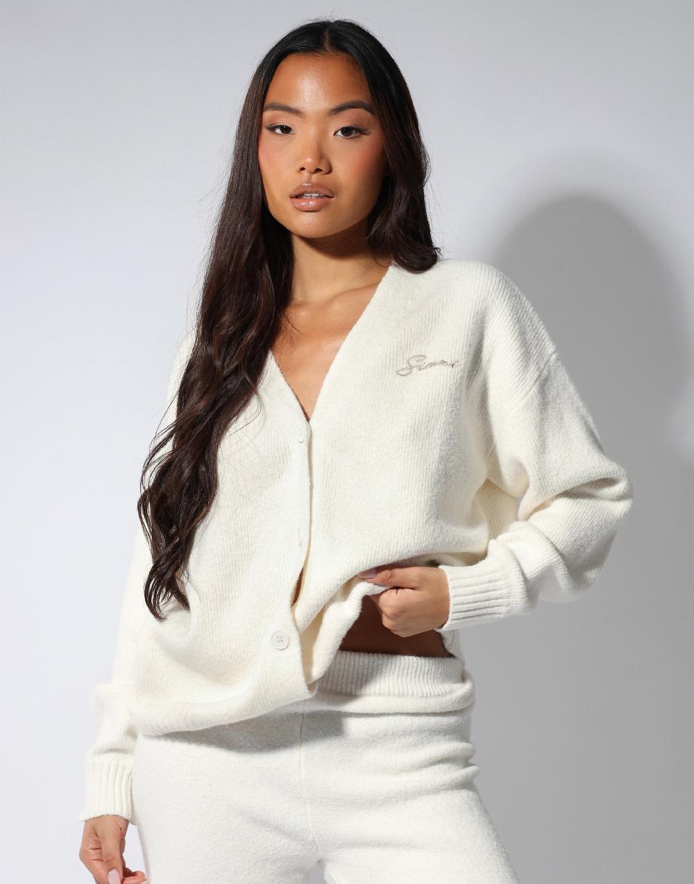Simmi Simmi Studios Soft Touch Cardigan In Soft Cream