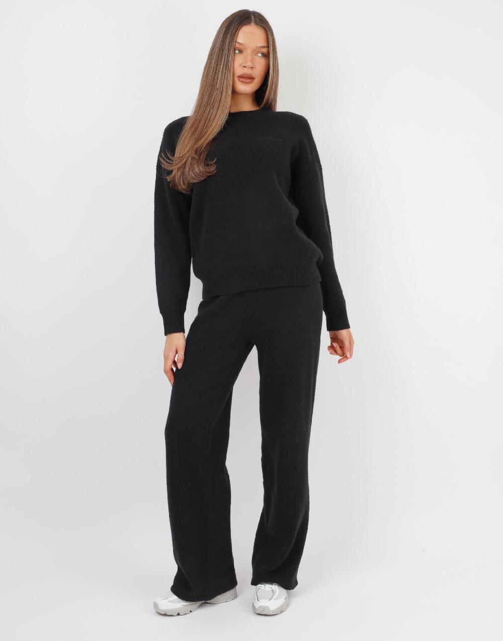 Simmi Simmi Studios Soft Touch Wide Leg Trousers In Black