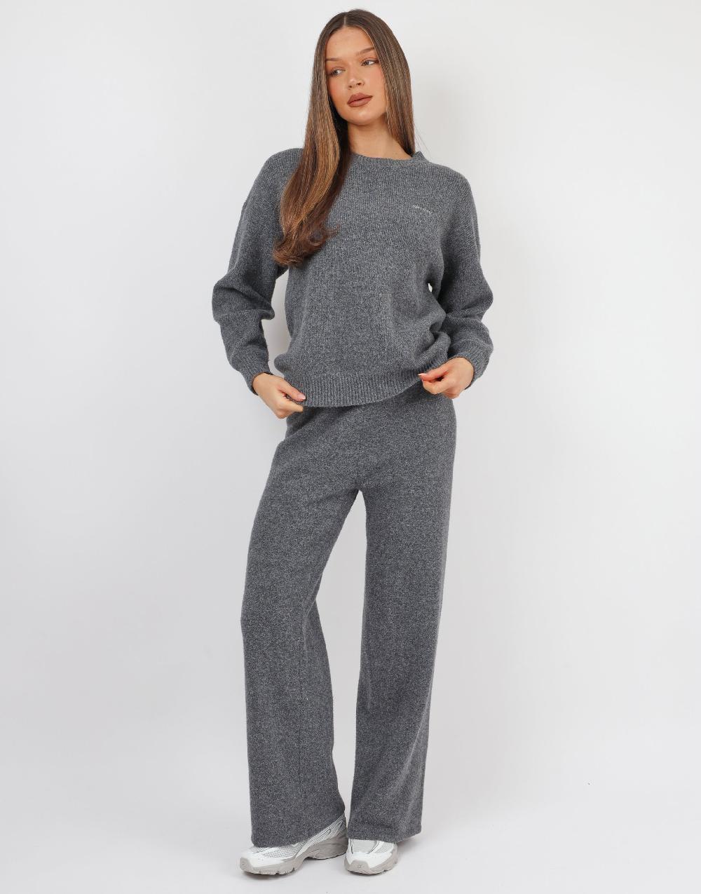 simmi Simmi studios soft touch wide leg trousers in dark grey