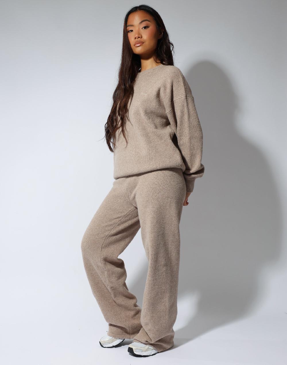 Simmi Simmi Studios Soft Touch Wide Leg Trousers In Oatmeal