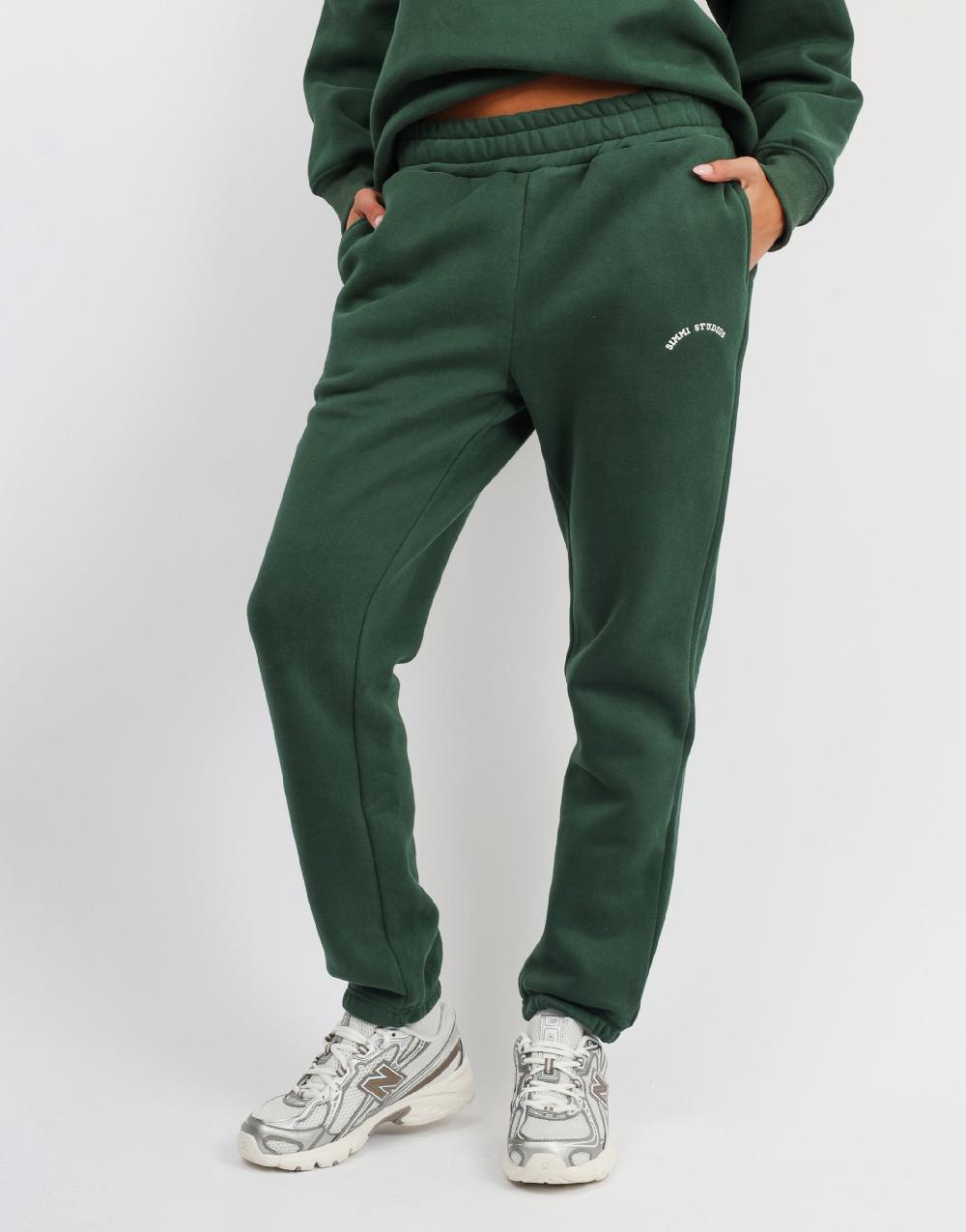 Simmi Simmi Studios Varsity Cuffed Jogger In Pine Green