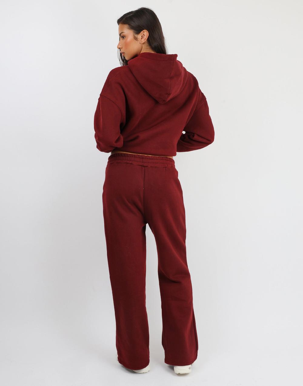 Simmi Simmi Studios Varsity Flared Joggers In Cranberry