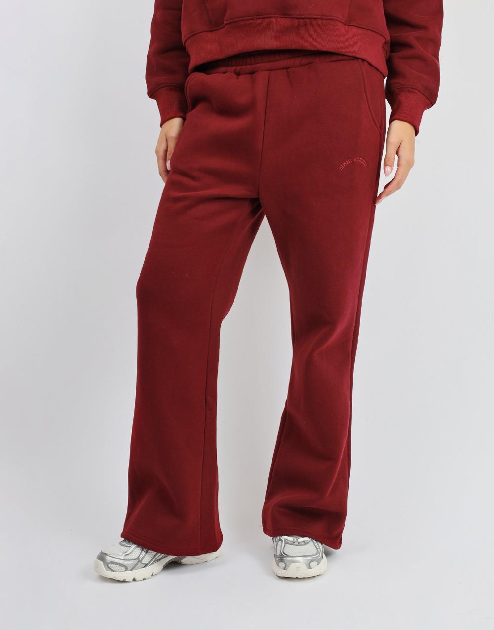 Simmi Simmi Studios Varsity Flared Joggers In Cranberry