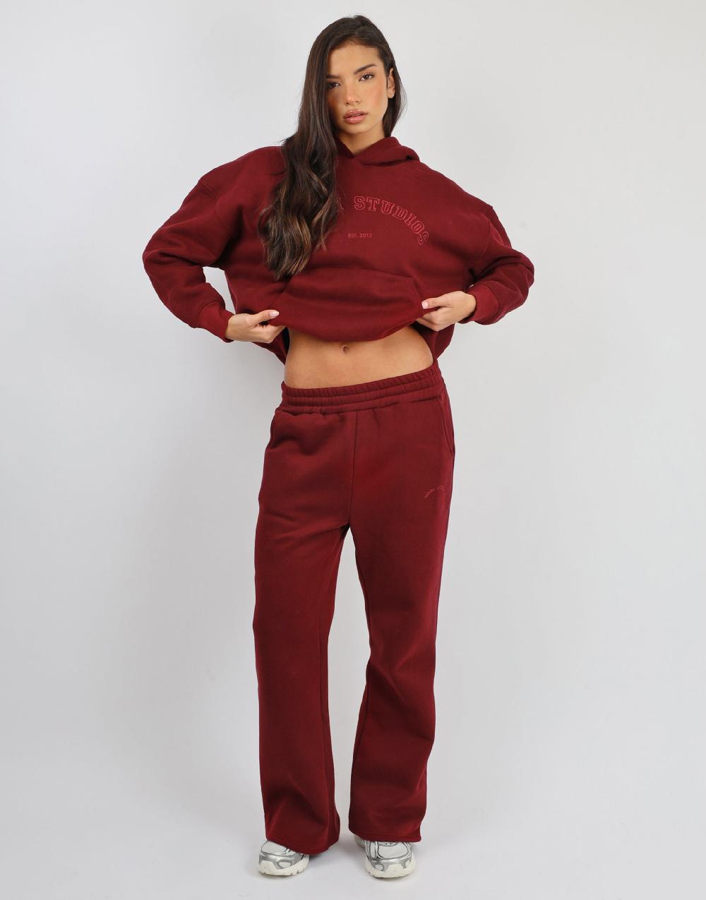 Simmi Simmi Studios Varsity Slogan Hoodie In Cranberry