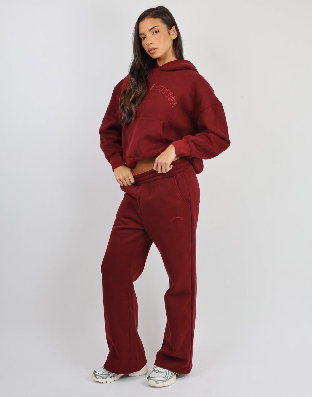 Simmi Simmi Studios Varsity Slogan Hoodie In Cranberry