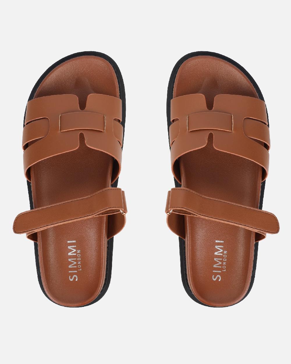 Simmi Tan Chunky Footbed Slides