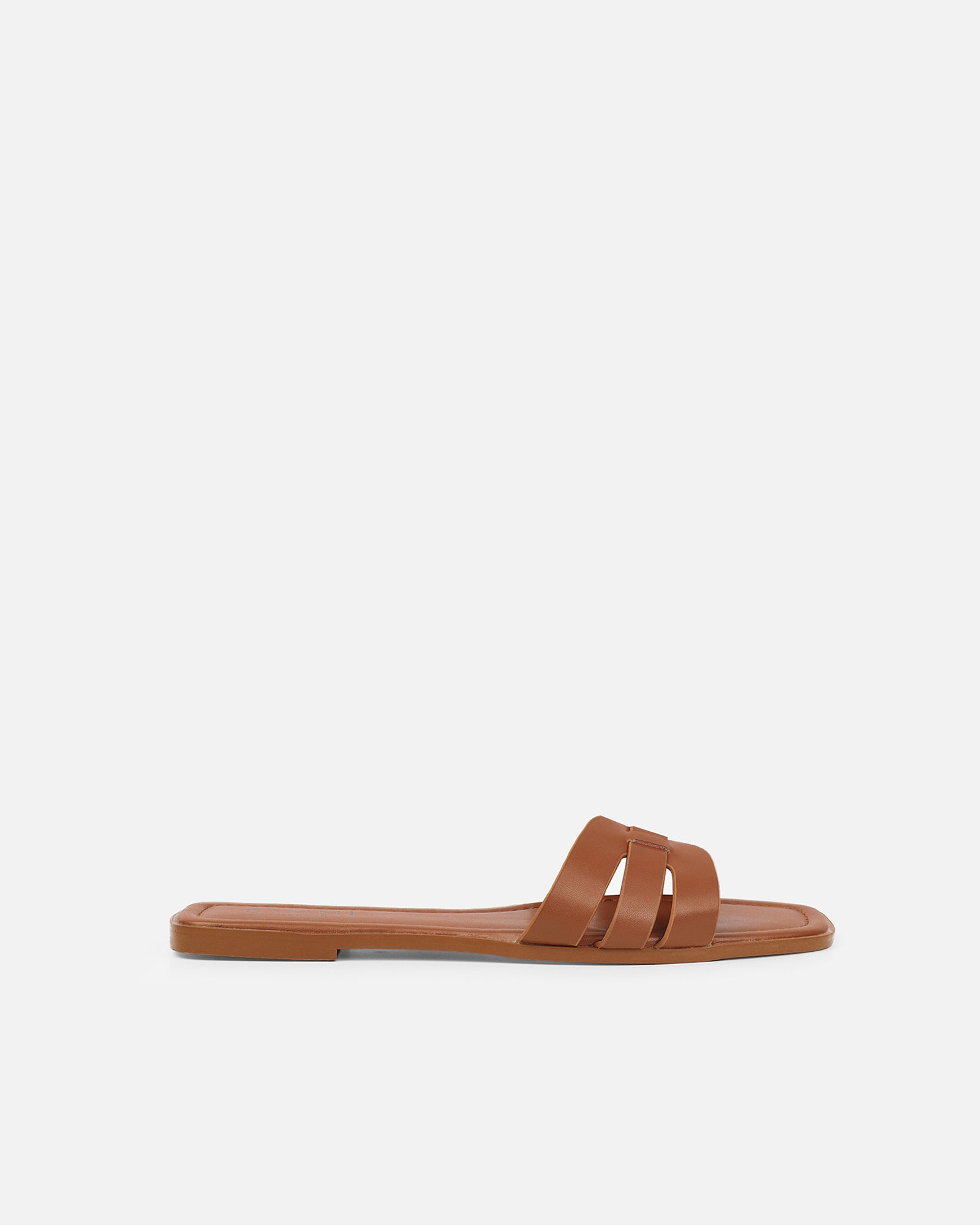 Simmi Tan Slip On Flat Sandals