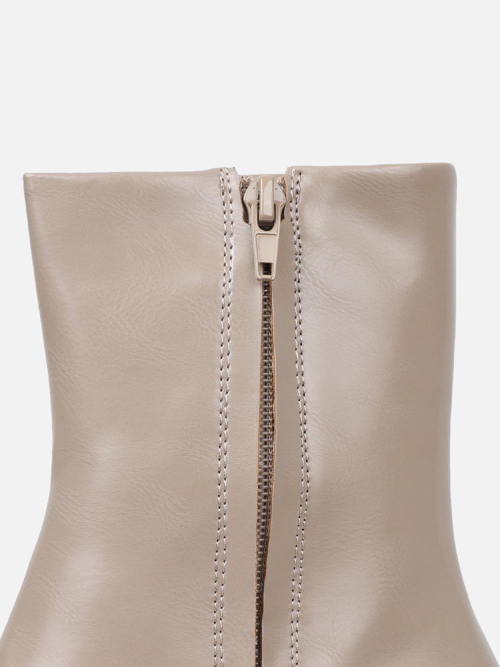 Simmi Taupe Low Heeled Boots