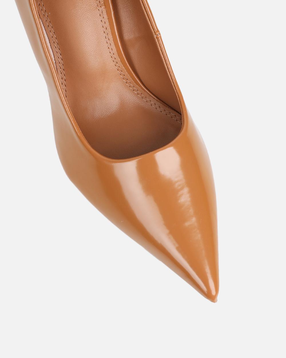 Simmi Vintage Tan Low Heeled Court Shoes