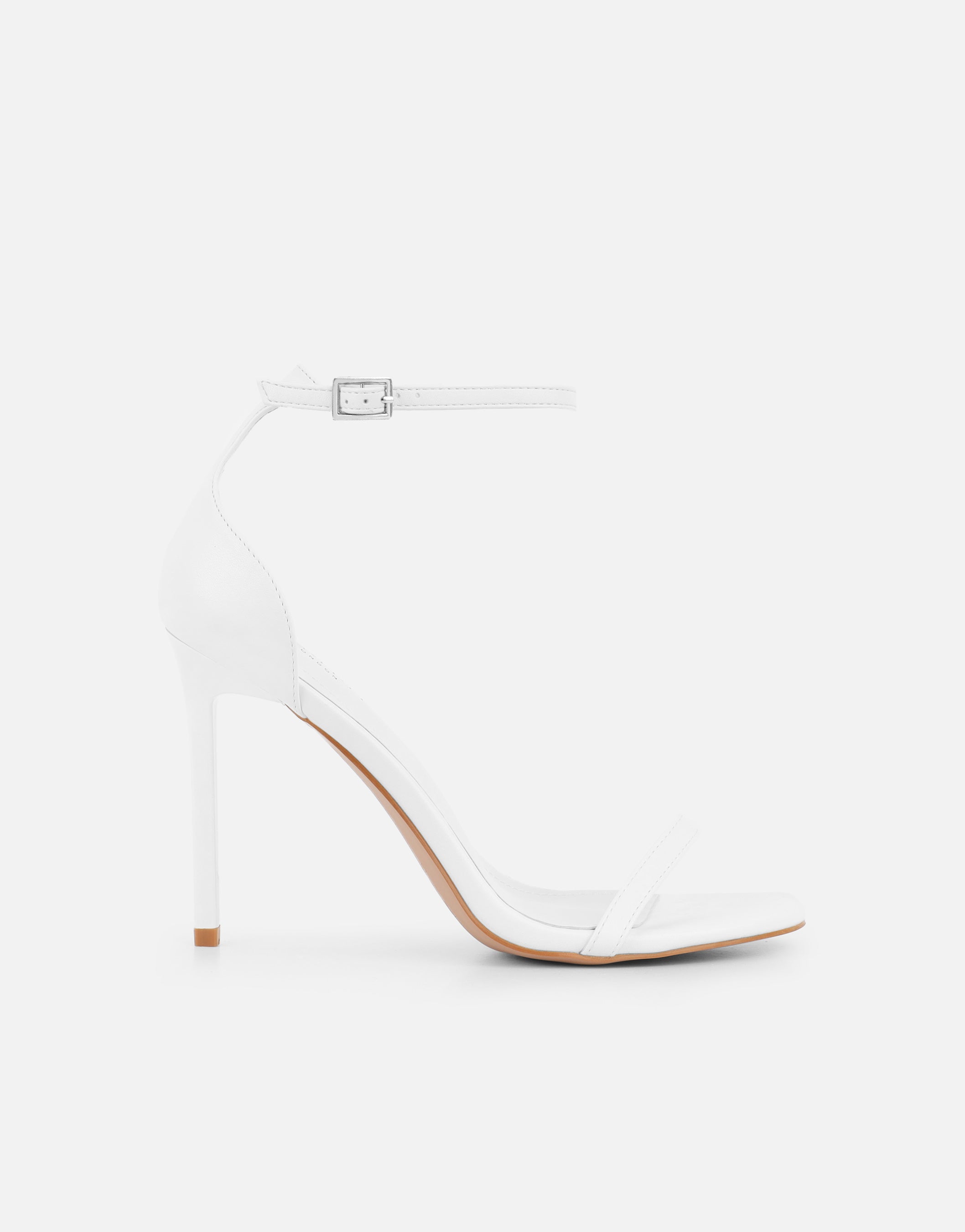 Simmi White Barely There Heeled Sandals