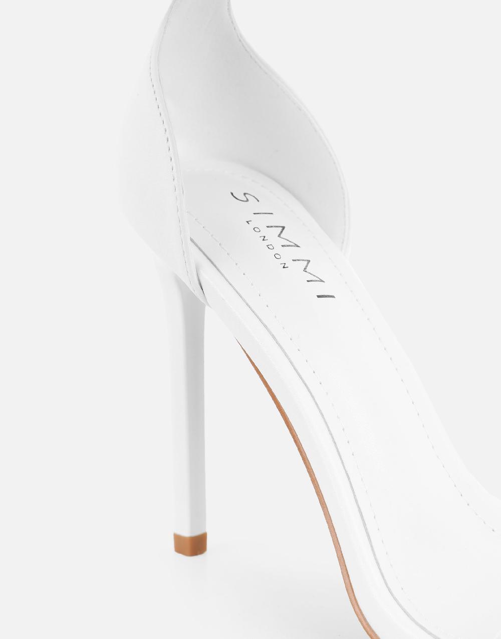 Simmi White Barely There Heeled Sandals