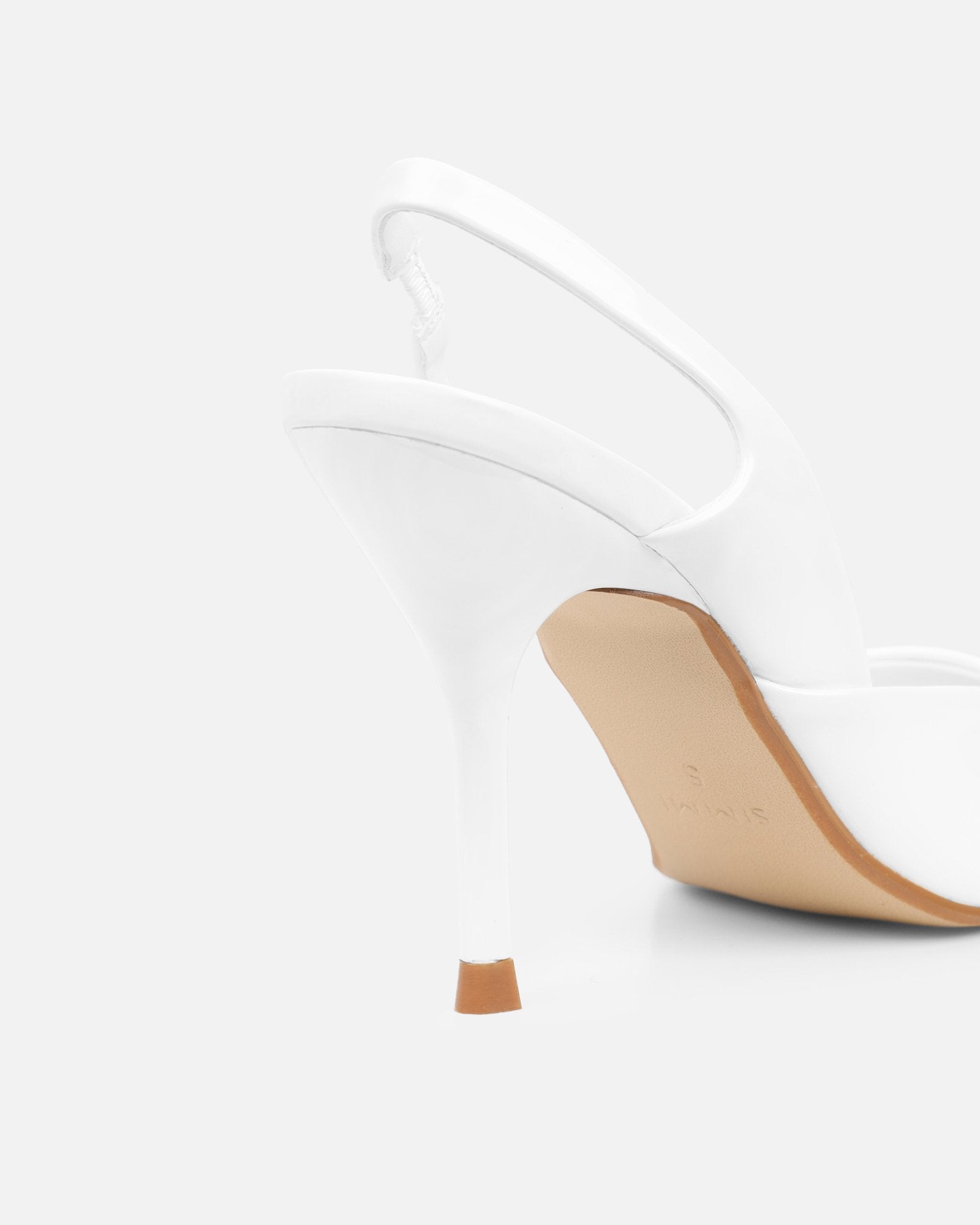 Simmi White Box Sling Back Court Shoes