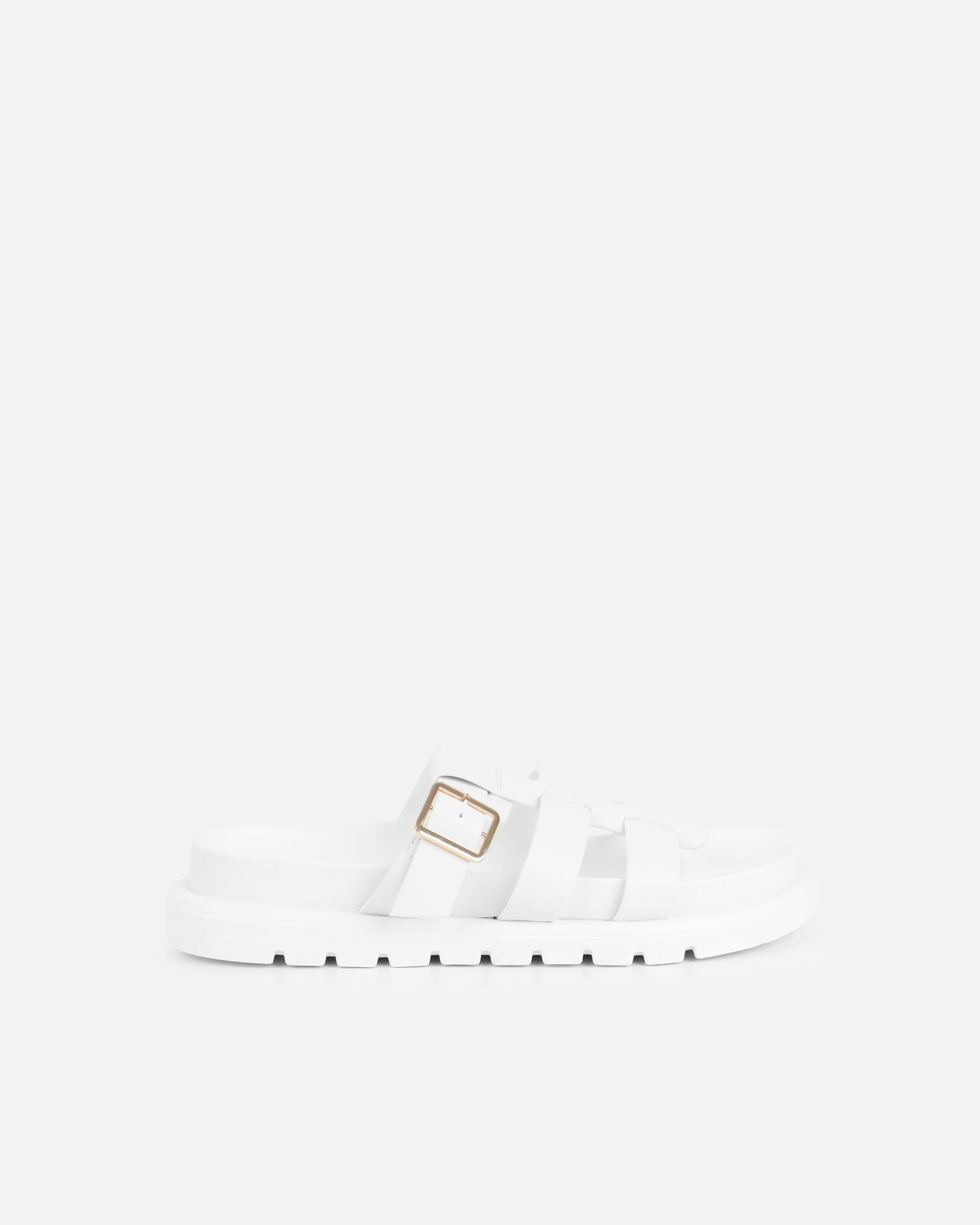 Simmi White Chunky Footbed Sliders