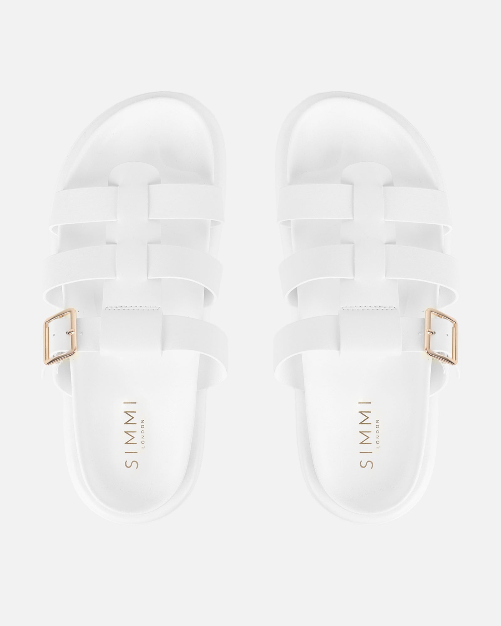 Simmi White Chunky Footbed Sliders