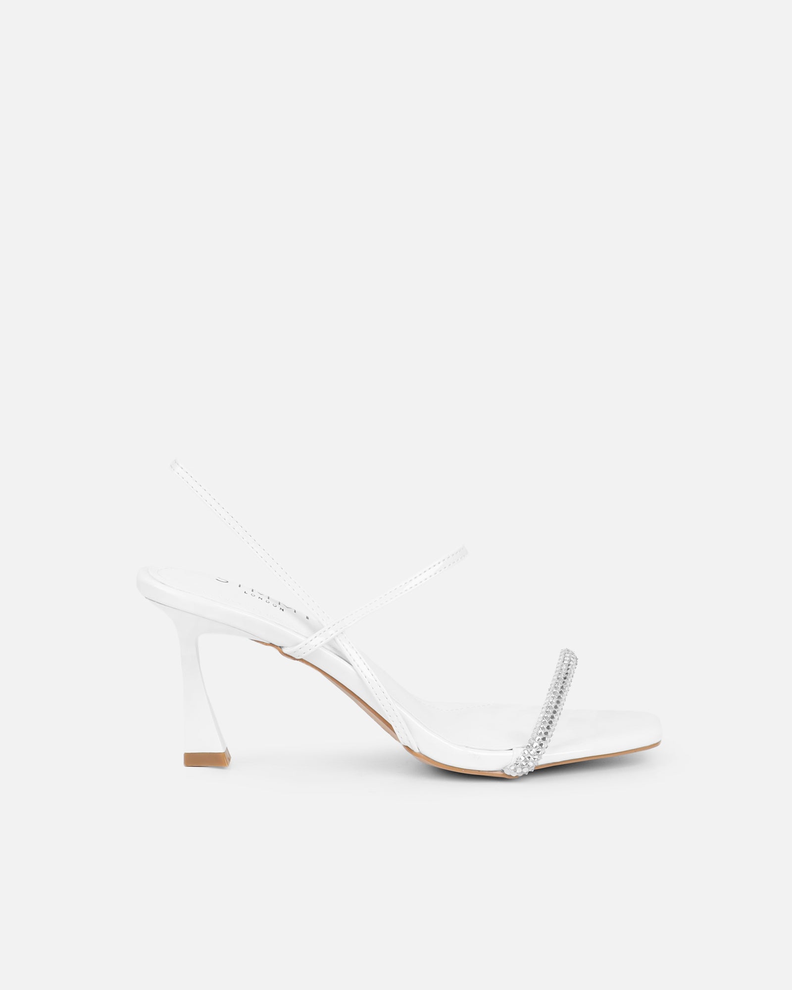Simmi White Diamante Heeled Sandals