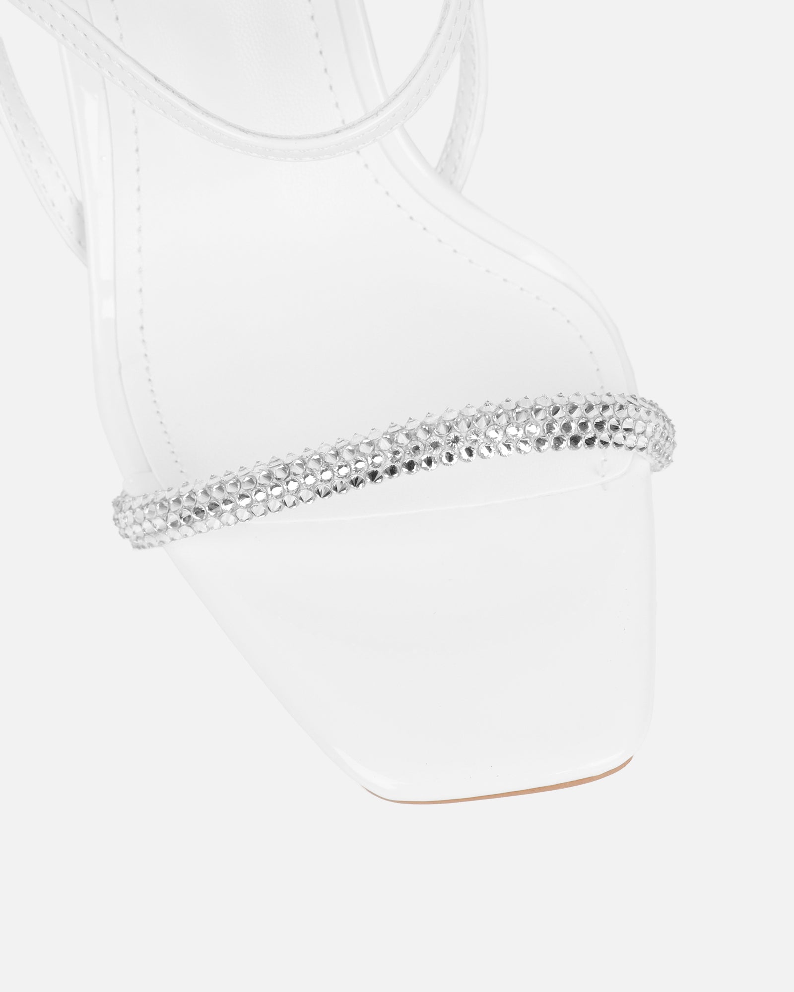 Simmi White Diamante Heeled Sandals