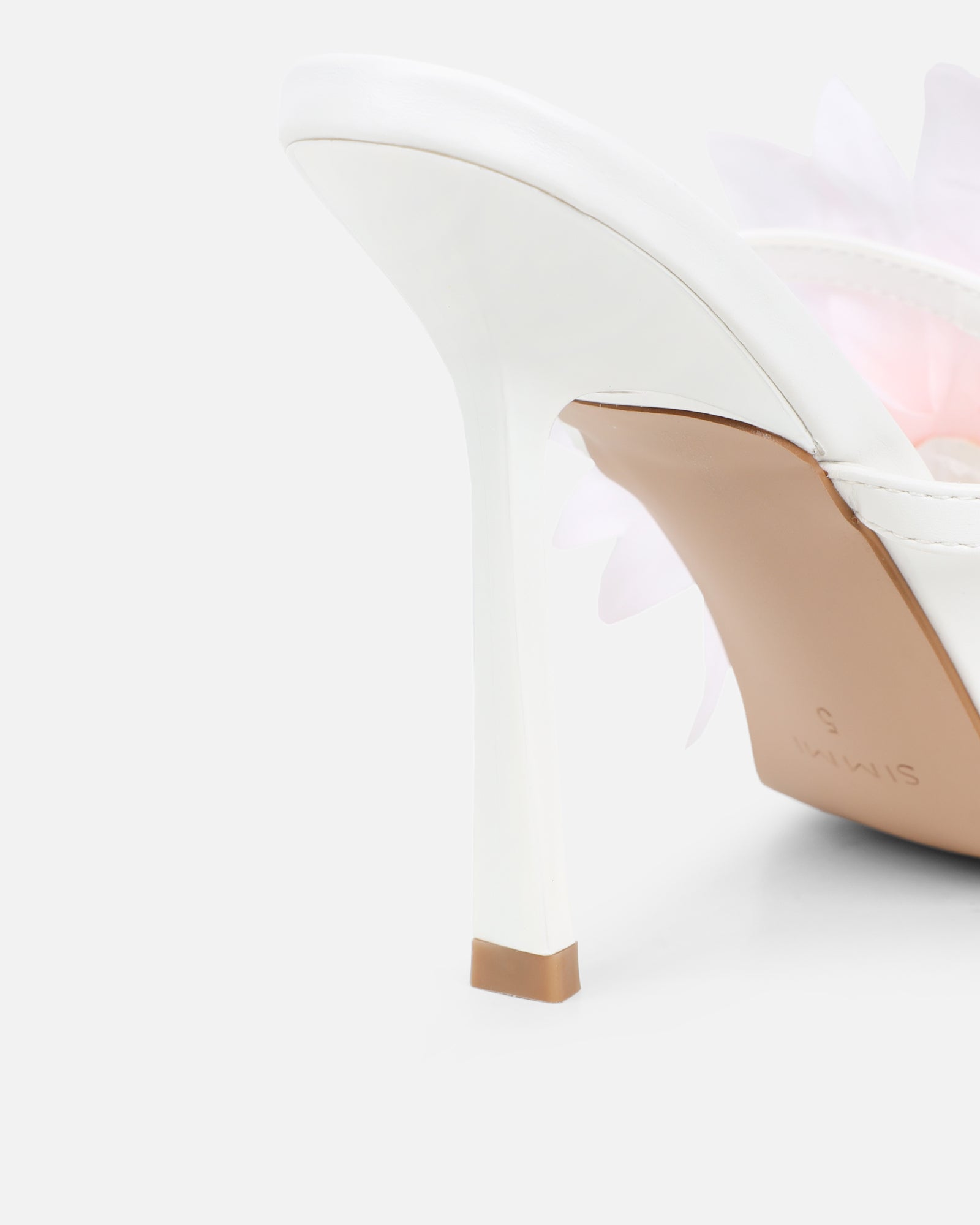 Simmi White Flower Detail Mules