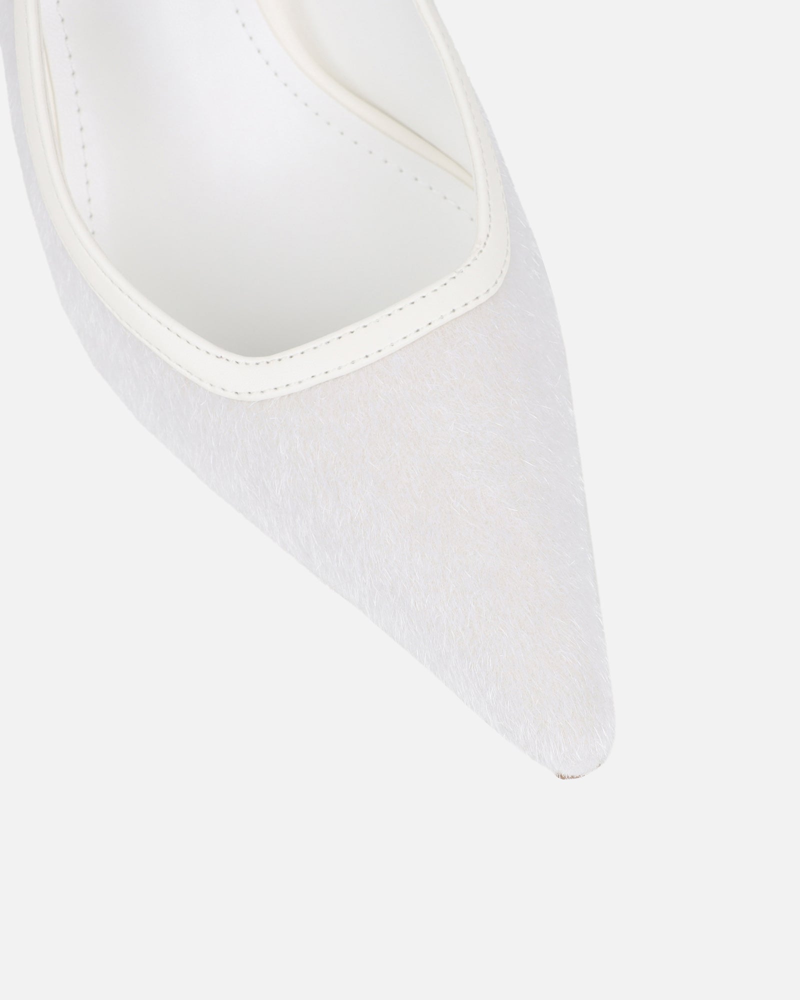 Simmi White Plush Slingback Courts