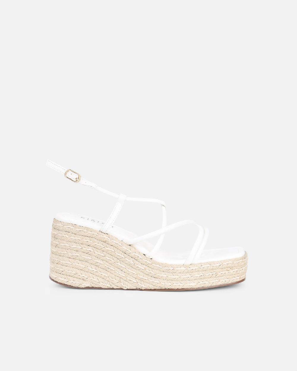 Simmi White Wedge Heels