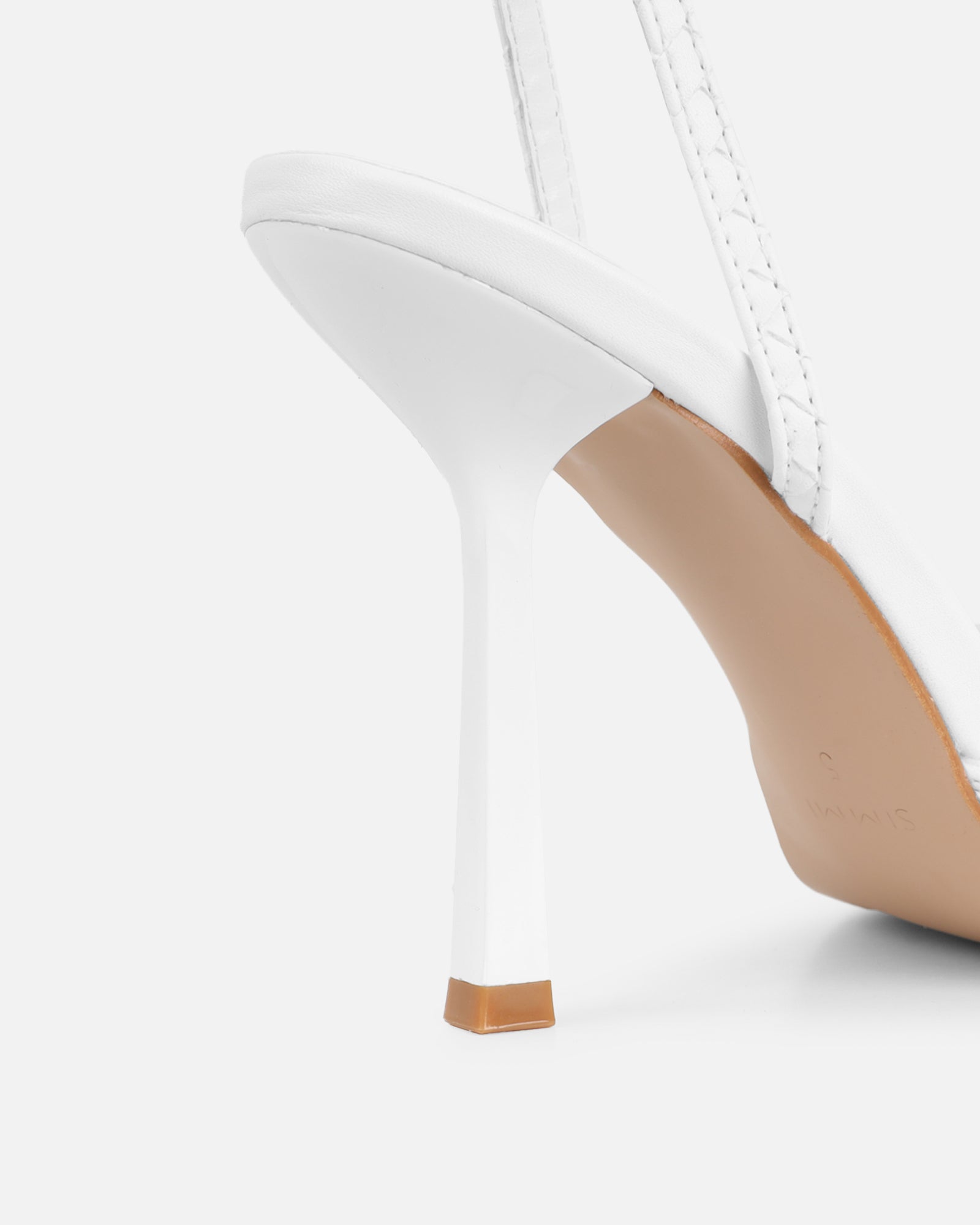 Simmi White Woven Court Shoes