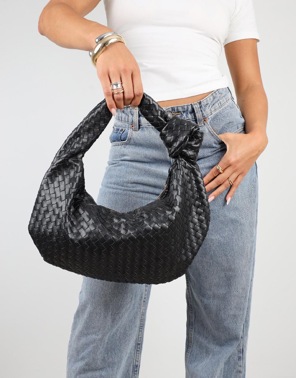 Simmi Woven Black Bag